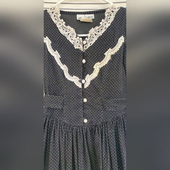 Vintage Corduroy Polka-dot Girls 7 Dress - Picture 6 of 8